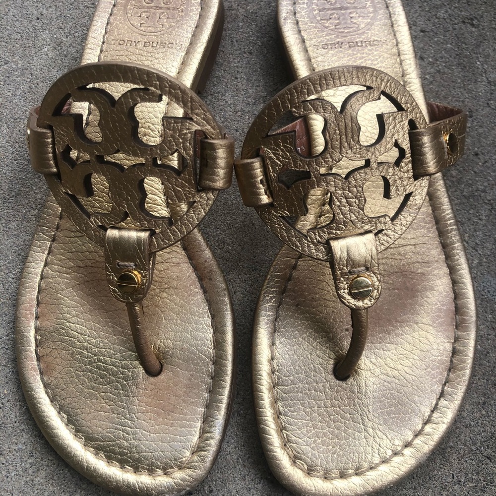 Worn gold Tory Burch Millers in size 6.5.